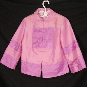 Traditional Pink and Lilac Chinese Jacket With Knot and Loop Closures, medium